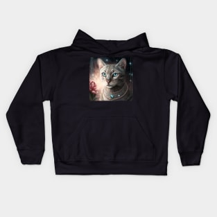 Royal Bengal Silver Cat Kids Hoodie